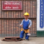 photo-Passe-Muraille en tenue de chantier pour réparer le Métro