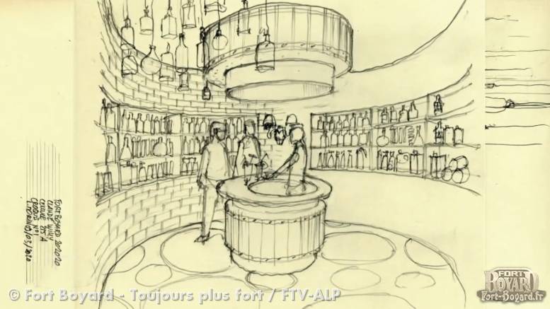 Première version du décor du Bar Clandestin (cellule 215a)(2020)