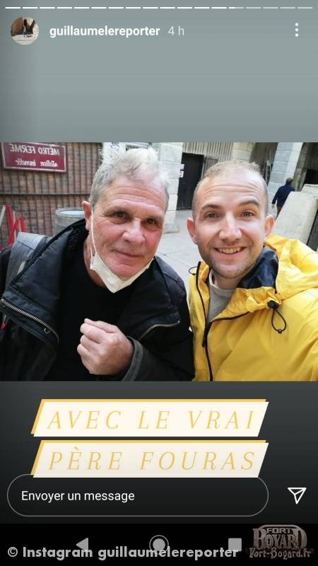 Yann le Gac (le Père Fouras) en compagnie d'un journaliste.(2021)